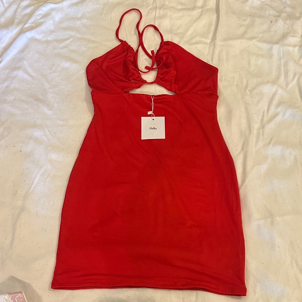 Adika Vibrant Red Halter Dress